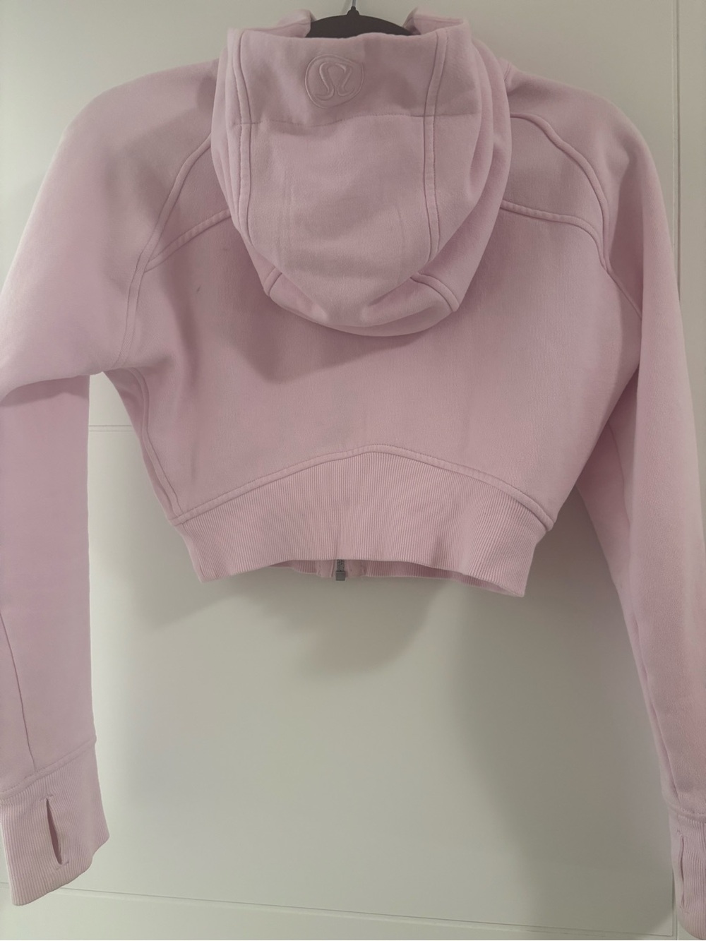 lululemon athletica Cropped Hooded Zip Jacket in Pale Pink - Picture 2 of 3